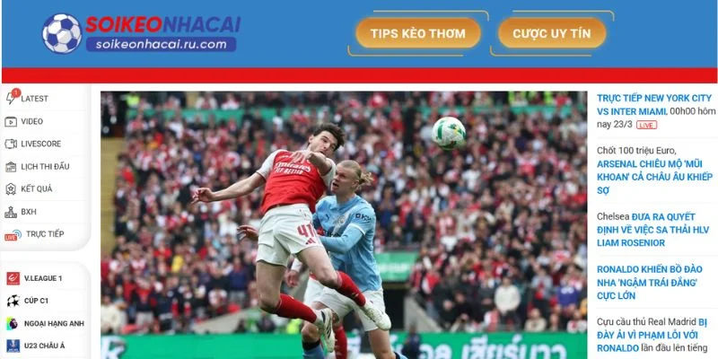 Website của Soi Kèo được thiết kế với giao diện vô cùng chuyên nghiệp. 